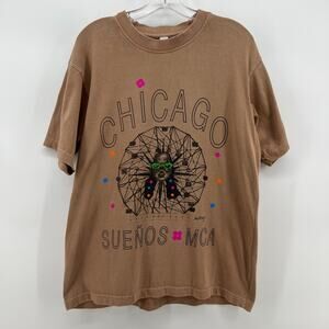 Runsy Chicago Suenos MCA Chicana Artist Collab Brown T Shirt Size Medium